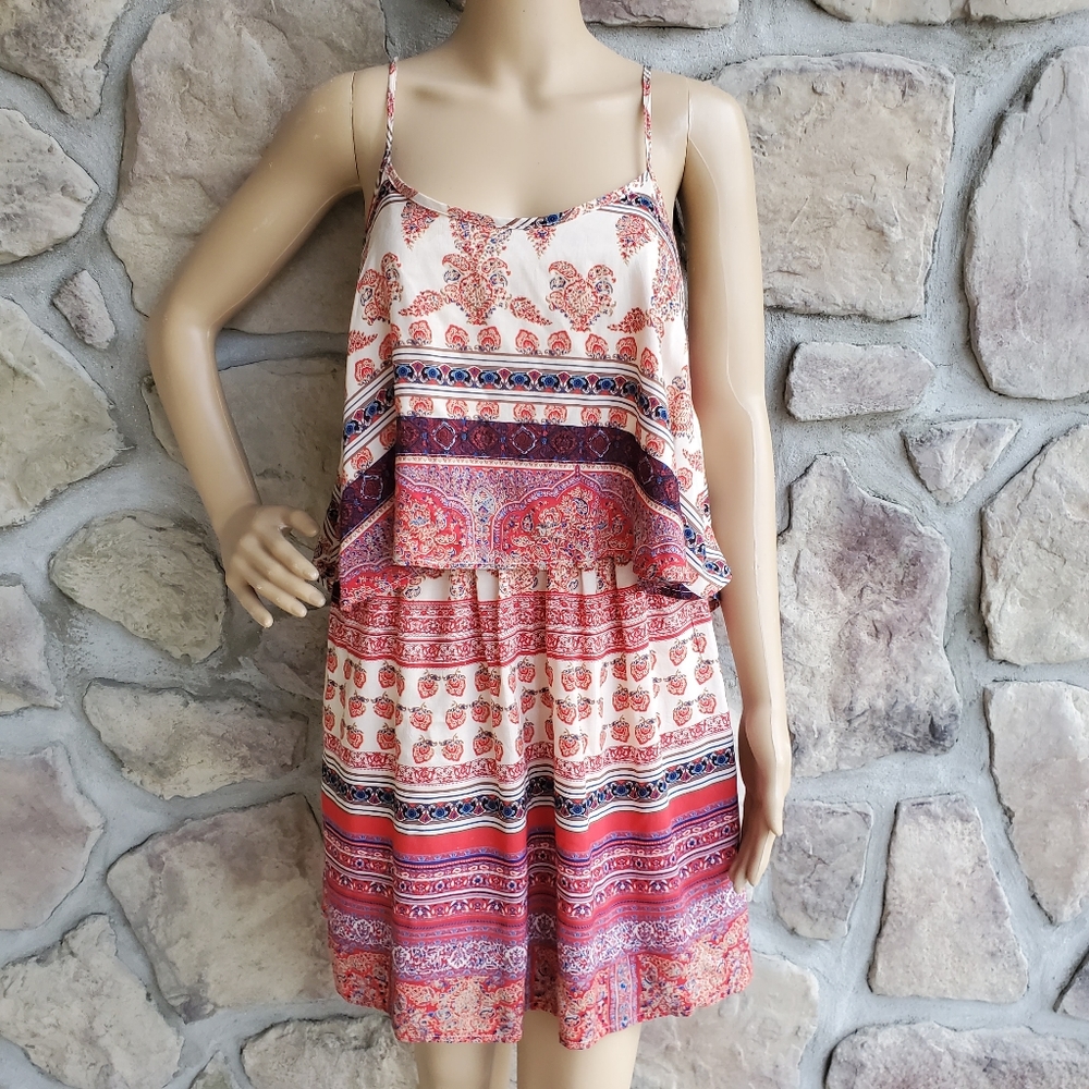 DOE & RAE | Patterned Spaghetti Strap Dress